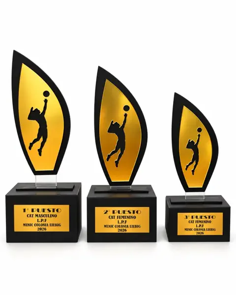 Trofeo de vóley en MDF y acrílico