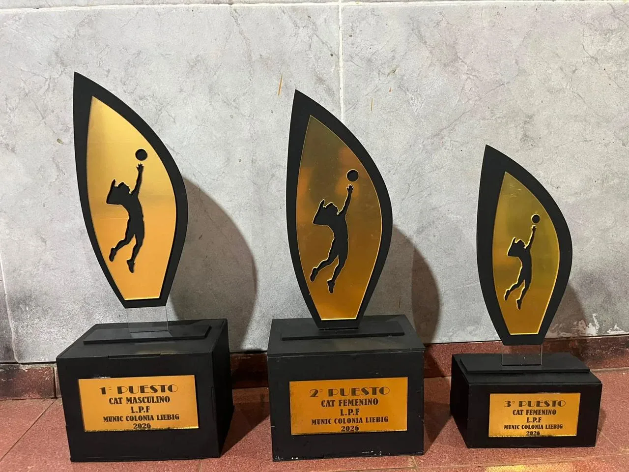 Trofeos de vóley terminados para la Municipalidad de Colonia Liebig